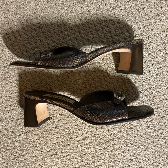 Brighton snakeskin embossed slide leather 8.5 - Picture 3 of 4